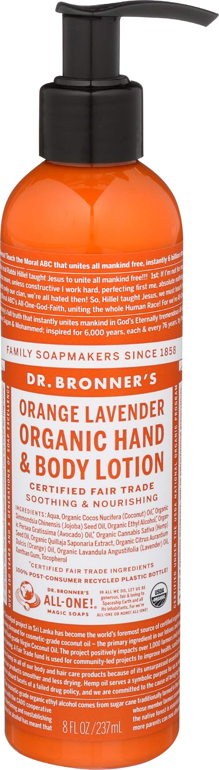 Dr. Bronner's, Lotion Orange Lavender Organic, 8 Fl Oz