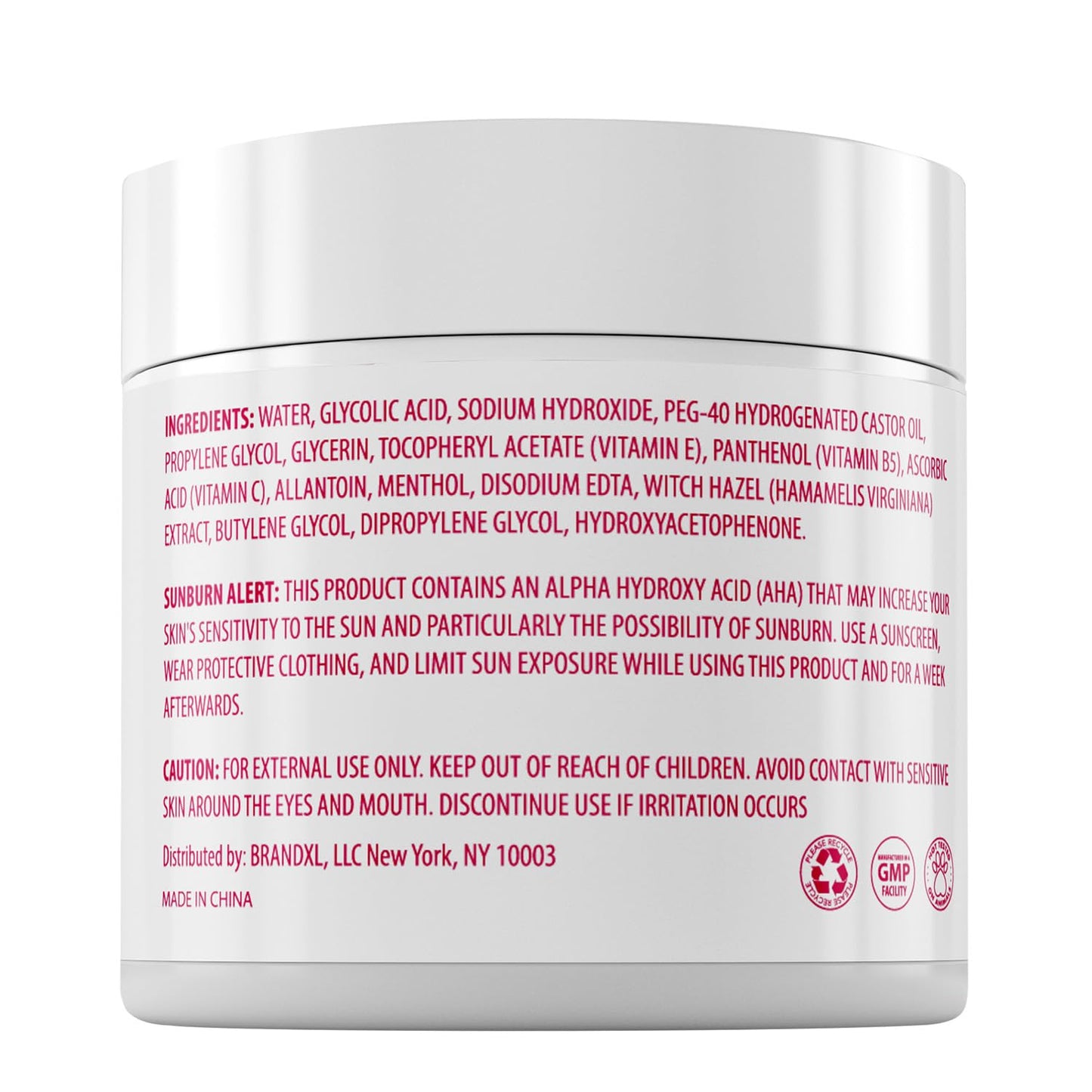 20% Glycolic Acid Exfoliating Pads 50 Ct – At-Home Chemical Peel with Vitamin C | Face Pads for Acne, Wrinkles, Dark Spots & Smooth Skin