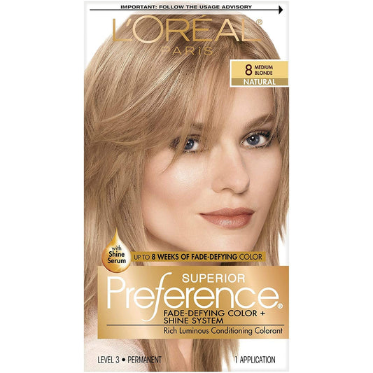 L'Oreal Superior Preference Hair Color 8 Medium Blonde (Pack of 3)