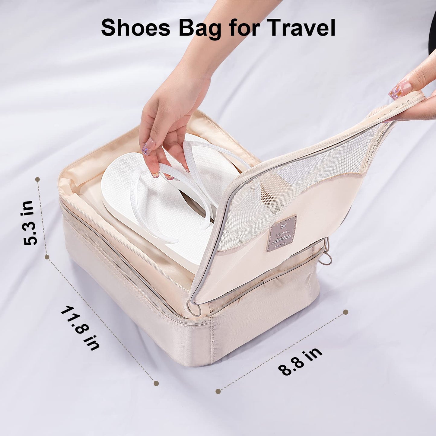 Eneteck Shoe Bags – Holds 3 Pairs, Travel Shoe Organizer for Carry-On Luggage & Flying Essentials