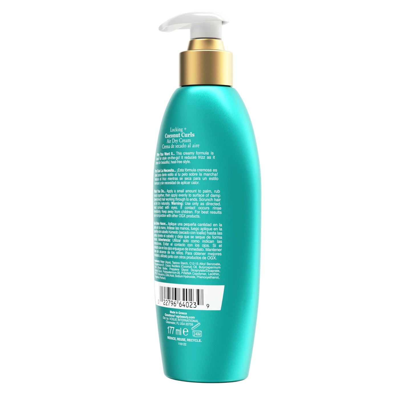 OGX Coconut Curls Air Dry Cream 6 Ounce Pump (Pack of 3)