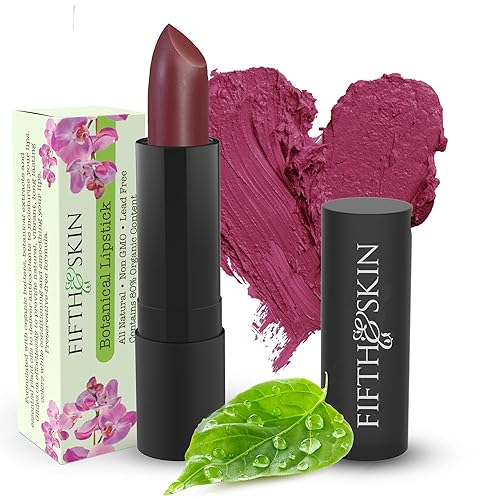 Fifth & Skin BOTANICAL Lipstick (CHERRY) | Vegan | Natural | Organic | Certified Cruelty Free | Paraben Free | Petroleum Free | Healthy | Moisturizing