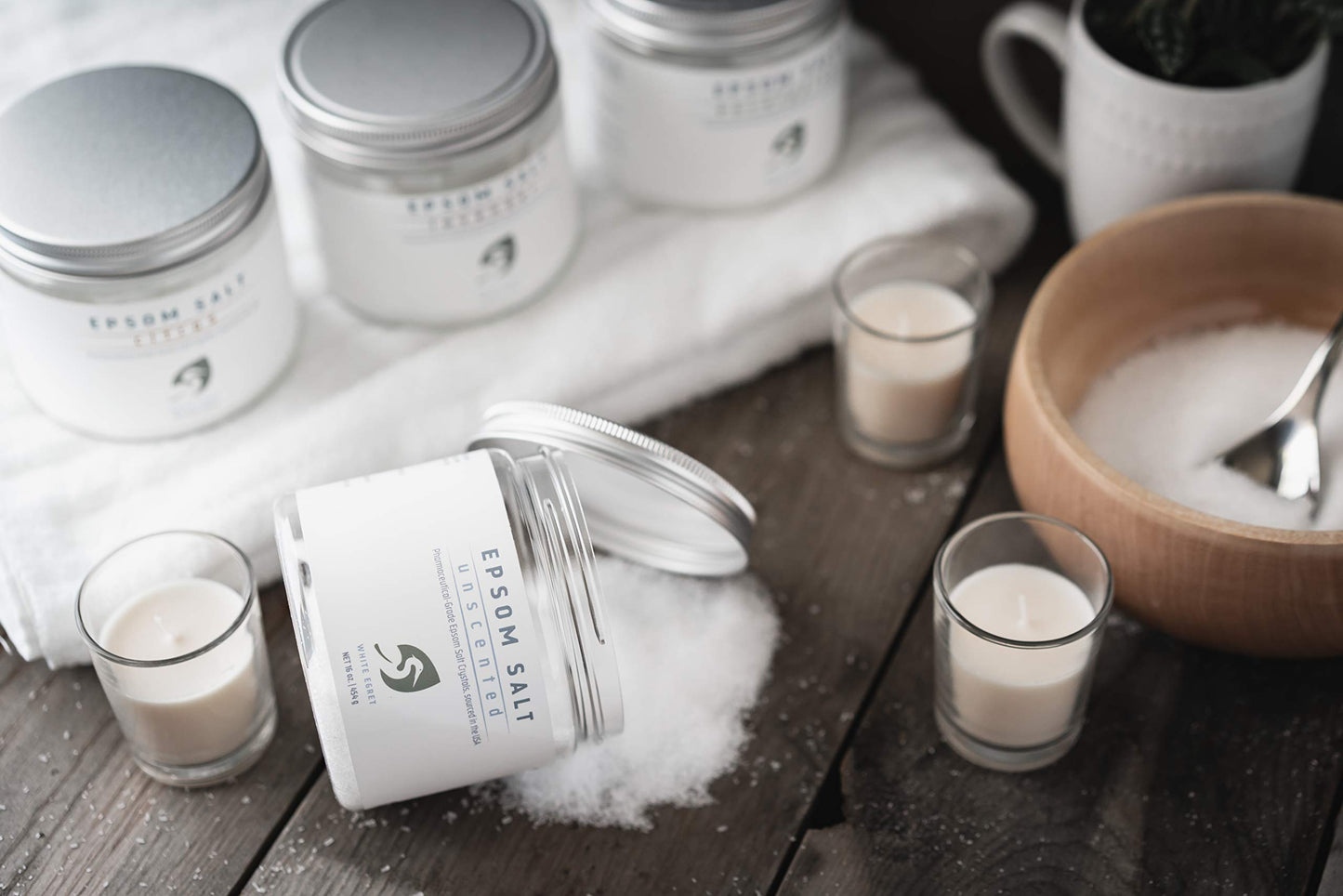 White EGRET Epsom Salt,unscented, 2.5 Pound, 30 oz Beauty and Personal Care White Egret