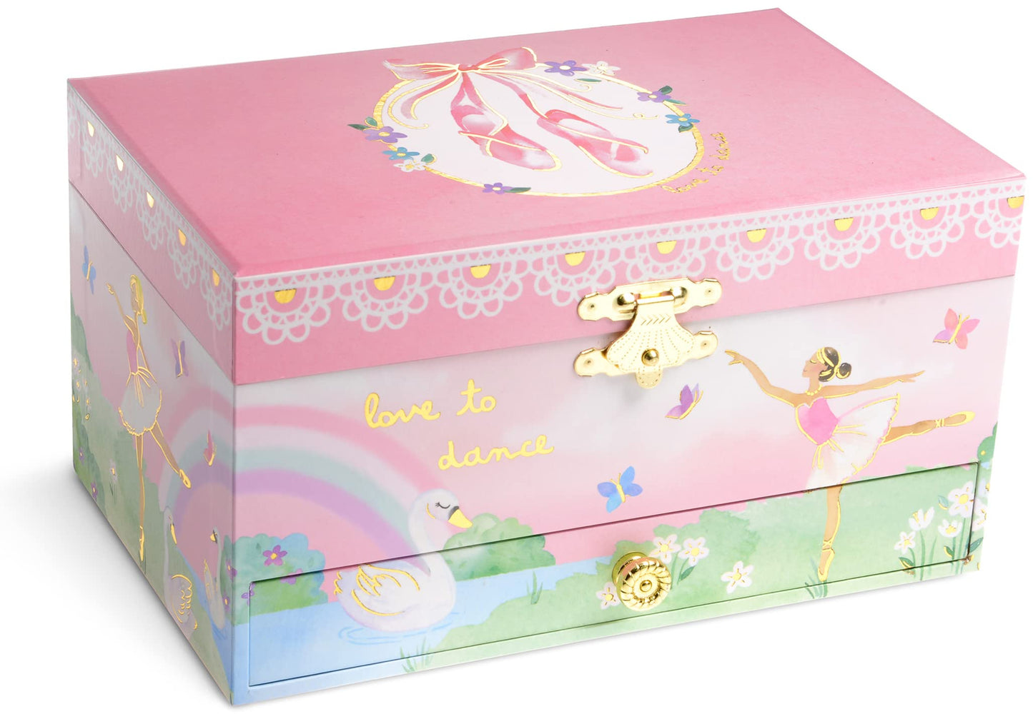 Jewelkeeper Ballerina Music Box & 3-Piece Jewelry Set - Pink Ballerina