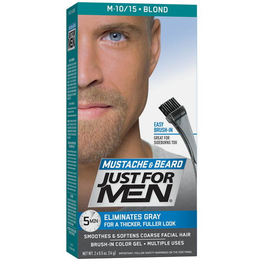 Just For Men Mustache And Beard Brush-In Color Gel, Blond