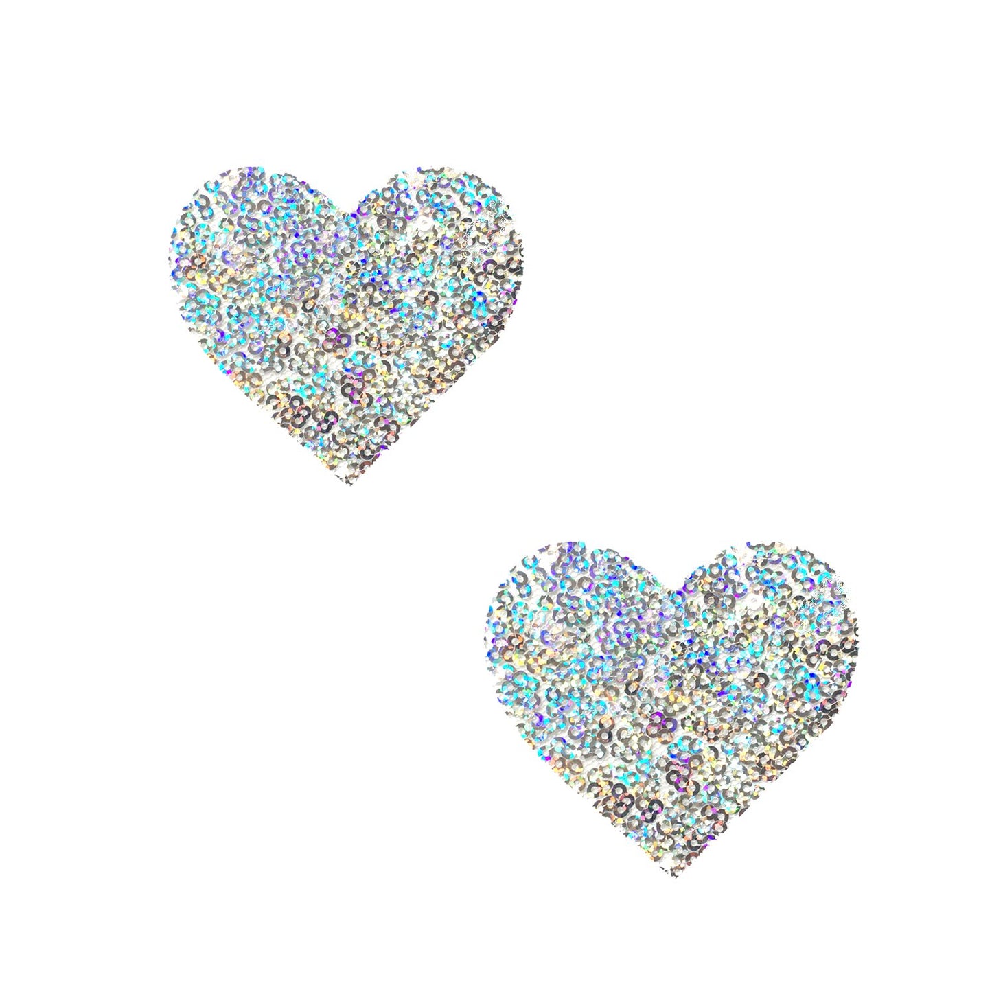 Neva Nude Unicorn Tears Sequin White Sparkle I Heart U Bodistix - Glitter Body Stickers for Festivals, Raves, & Parties | Medical Grade Adhesive