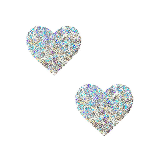 Neva Nude Unicorn Tears Sequin White Sparkle I Heart U Bodistix - Glitter Body Stickers for Festivals, Raves, & Parties | Medical Grade Adhesive
