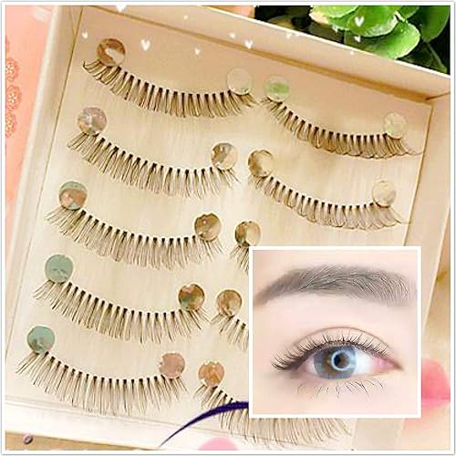 Dorisue False Eyelashes Super Natural Light Volume Short Length and light color lashes Soft Like Real Lashes Black False Eyelashes Charming Eye Lash
