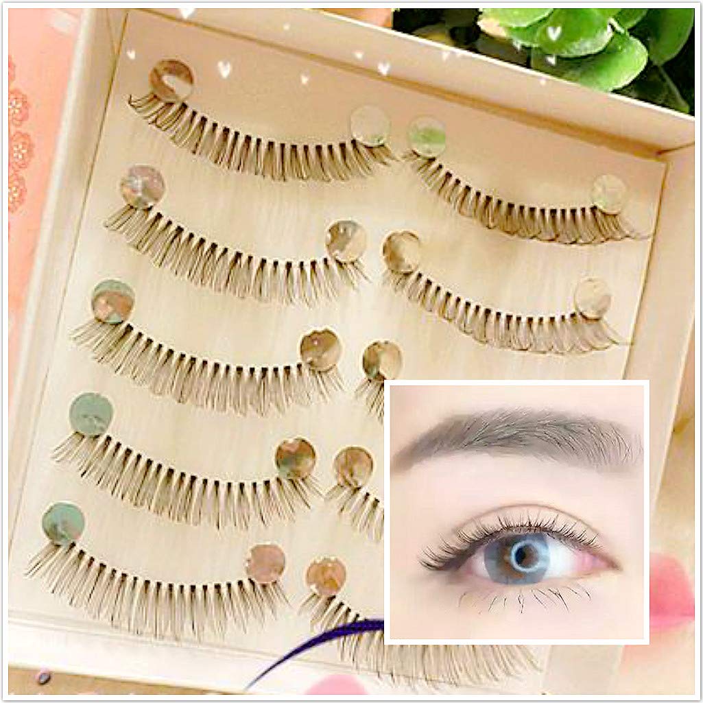 Dorisue False Eyelashes Super Natural Light Volume Short Length and light color lashes Soft Like Real Lashes Black False Eyelashes Charming Eye Lash
