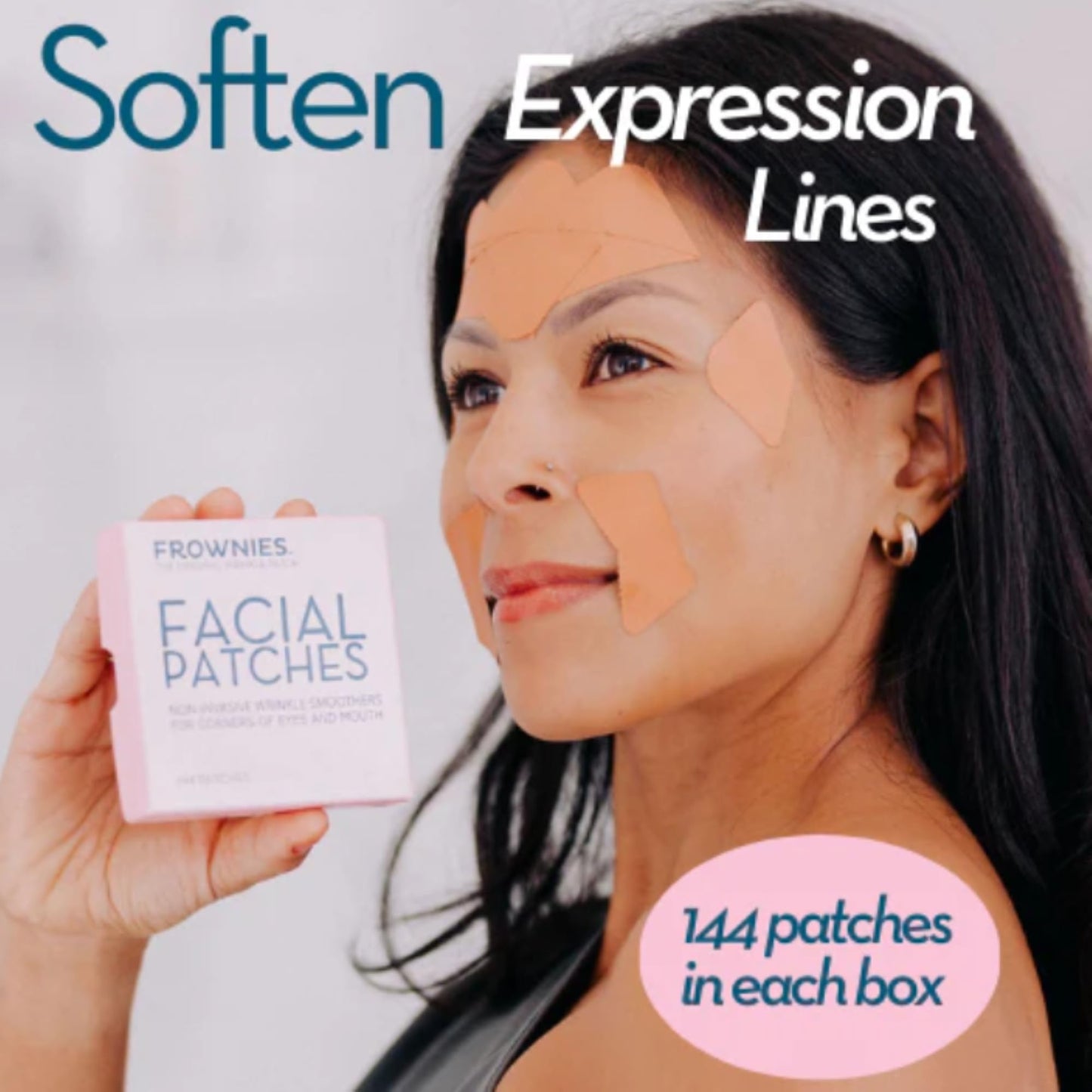 Frownies Facial Patches for Wrinkles on the Corner of Eyes & Mouth - Hypoallergenic Anti-Wrinkle Face Tape - Wrinkle Patch to Smooth & Soften Crow’s Beauty and Personal Care Frownies