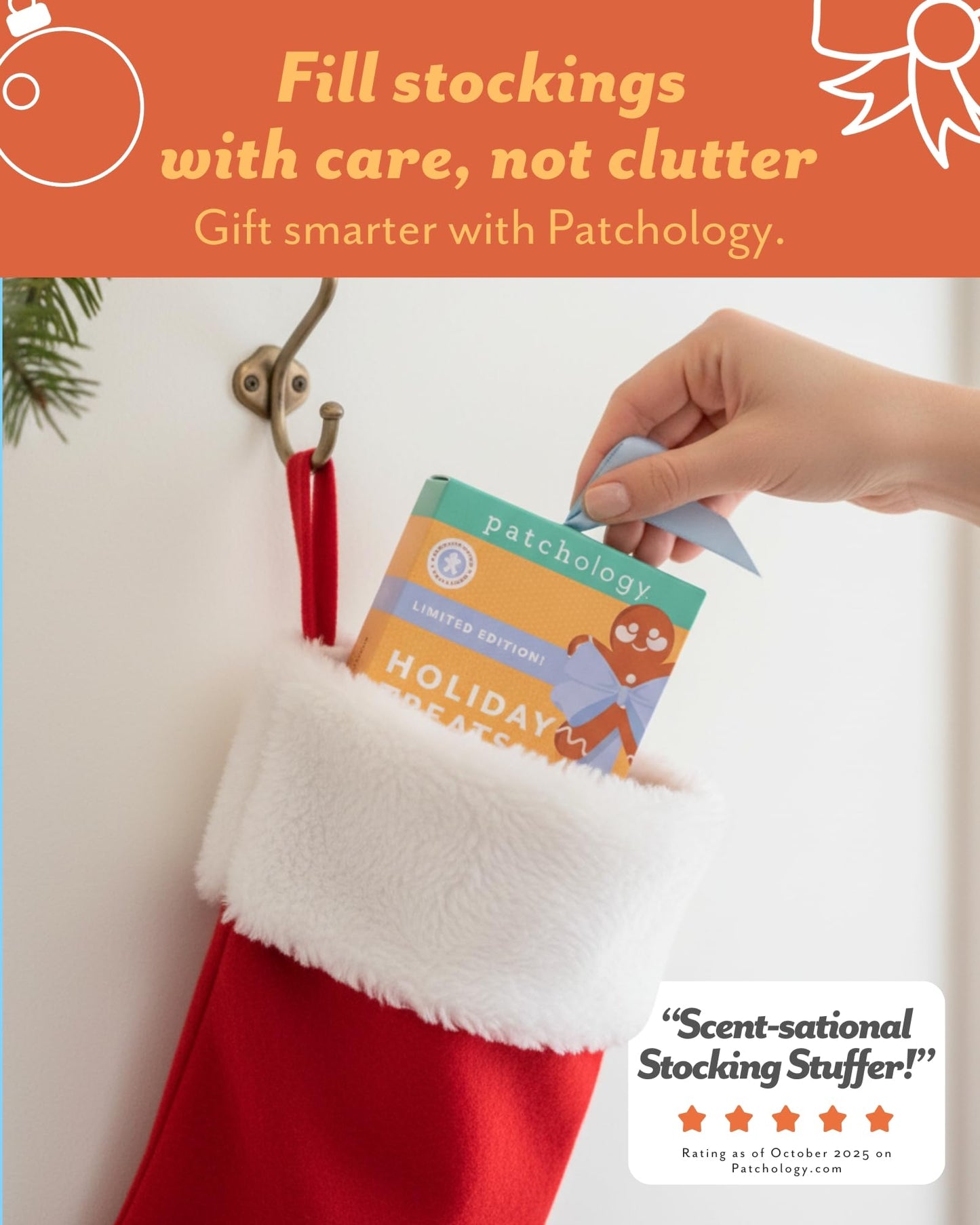 Patchology Holiday Treats Gingerbread Under Eye Patches Gift Set - Cute Stocking Stuffers with Gingerbread Scent - No-Slip Masks that Hydrate, Soothe
