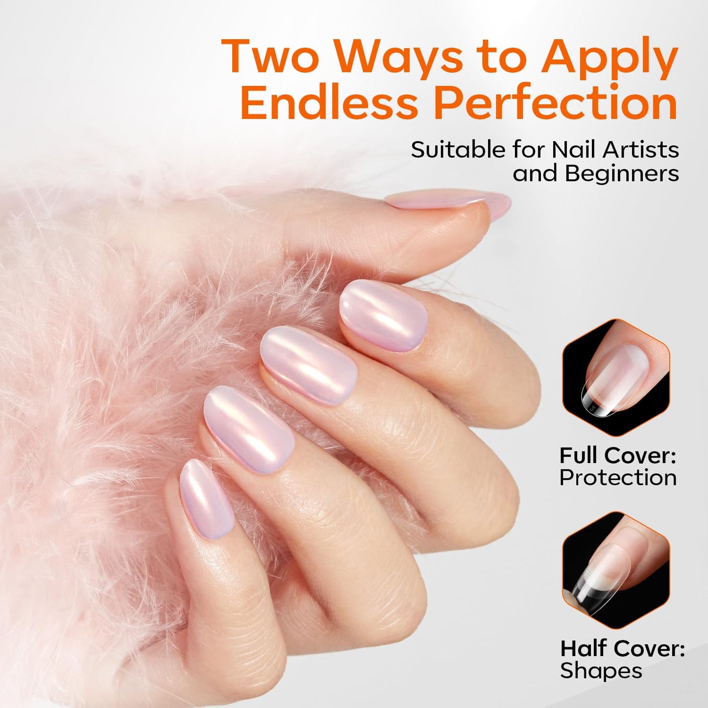 modelones Extra Short Oval Gel Nail Tips, 360pcs Pre-etched Clear Round Fake Nails Press On Full Cover Half Matte 15 Sizes Acrylic Gel Tips Beauty and Personal Care modelones