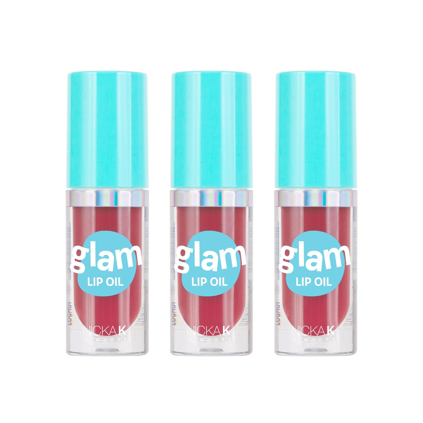 NICKA K NEW YORK Glam Lip Oil, Long Lasting, Tinted Lip Gloss, Nourihes, Hydrates, Jumbo Applicator, Natural Glossy Tint for Ultimate Effect