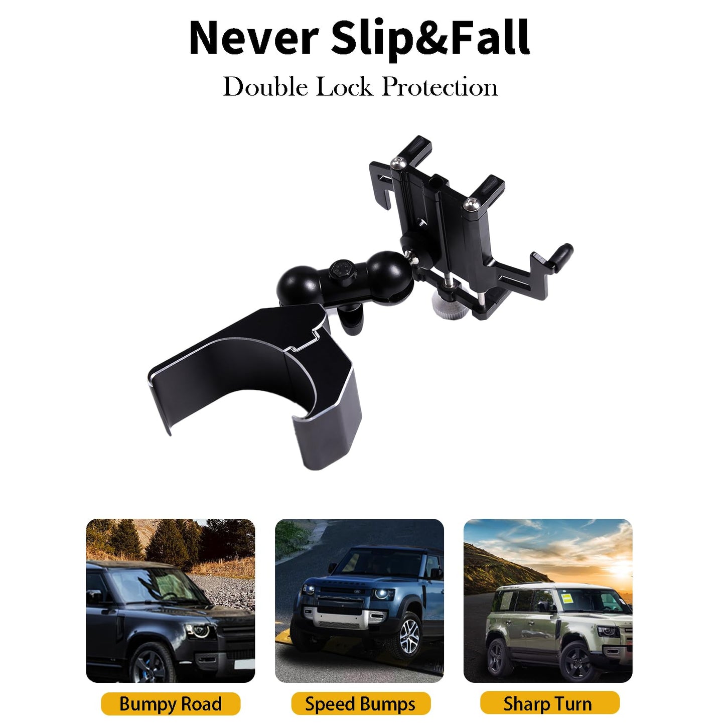 PIUGILH Car Phone Holder Compatible with Land Rover Defender 90 110 130 2020-2023 Accessories, Center Console Dash Board Phone Mount Holder(Model B)