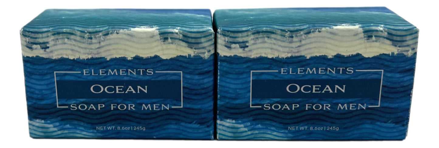 Greenwich Bay Trading Co. Elements Ocean Soap for Men, 8.6 oz Bars, Set of 2
