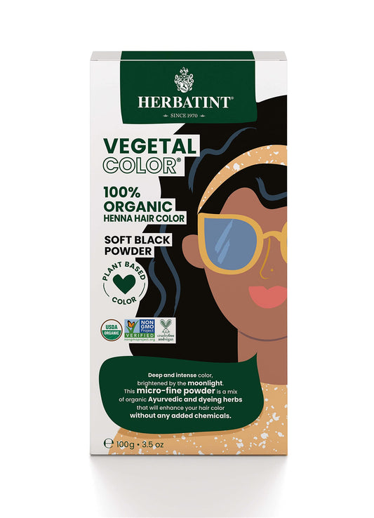 Herbatint Henna Color Organic Hair Dye - Plant-Based Henna Powder & Herbal Formula - Vegan - Soft Black - 3.5oz Beauty & Personal Care Herbatint