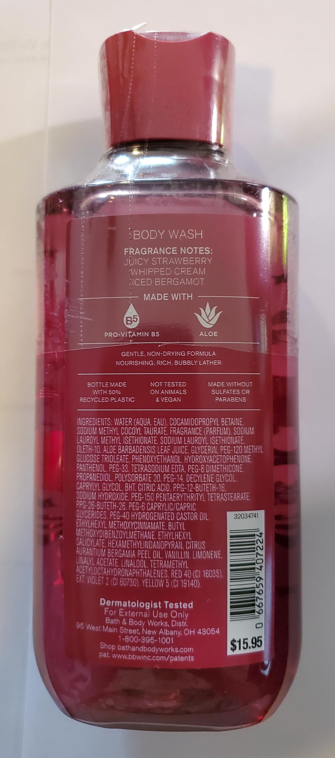 Bath & Body Works Women's Strawberry Snowflakes Body Lotion and Body Gel Wash 2 Piece Set