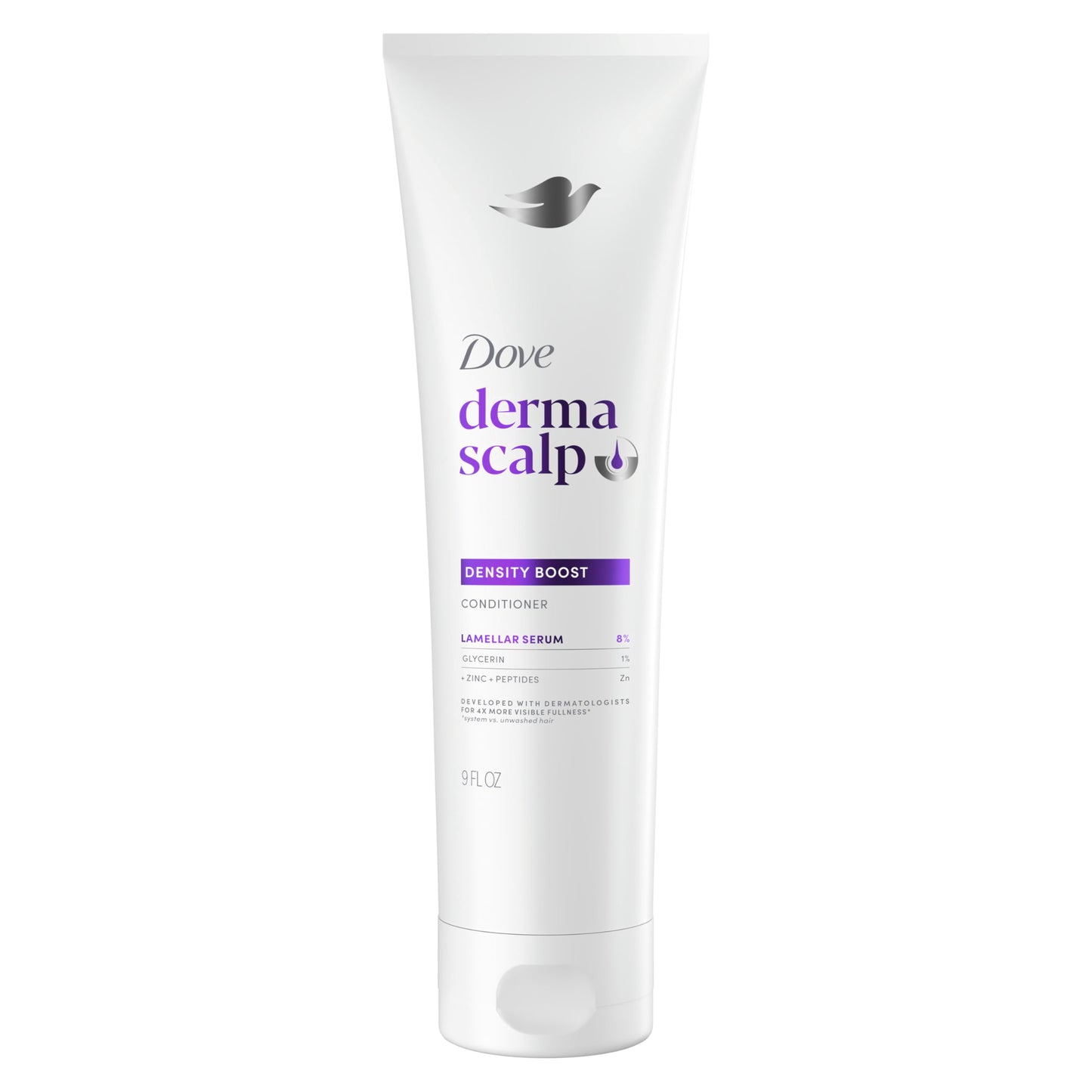 Dove Derma Scalp Density Boost Conditioner 1 ct With Lamellar Serum, Glycerin And Zinc + Peptides For Hair Loss And Breakage 9 oz