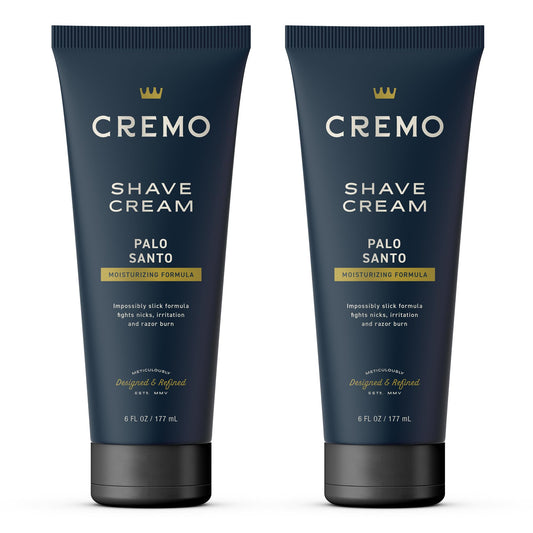 Cremo Palo Santo Shave Cream (2 Pack), Astonishingly Superior Ultra-Slick Shaving Cream for Men, Fights Nicks, Cuts And Razor Burn, 6 Fl Oz