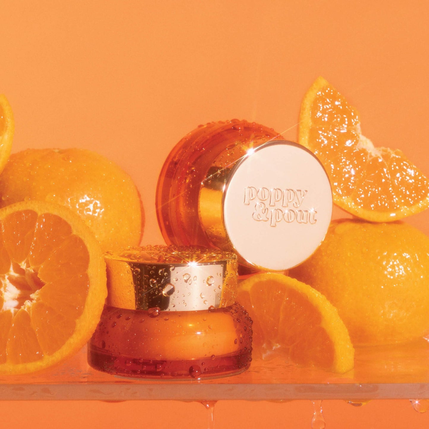 Poppy & Pout Orange Blossom Overnight Lip Mask - Nourishing Lip Moisturizer with Shea Butter & Beeswax - Cruelty Free, Recyclable Glass Jar (0.65 oz)