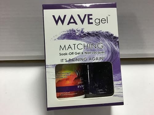 WAVEGEL Soak-0ff Gel & Nail Lacquer Matching Duo Set - It's Raining Again - W77115-77115 I 0.5 Oz Beauty & Personal Care WAVE gel