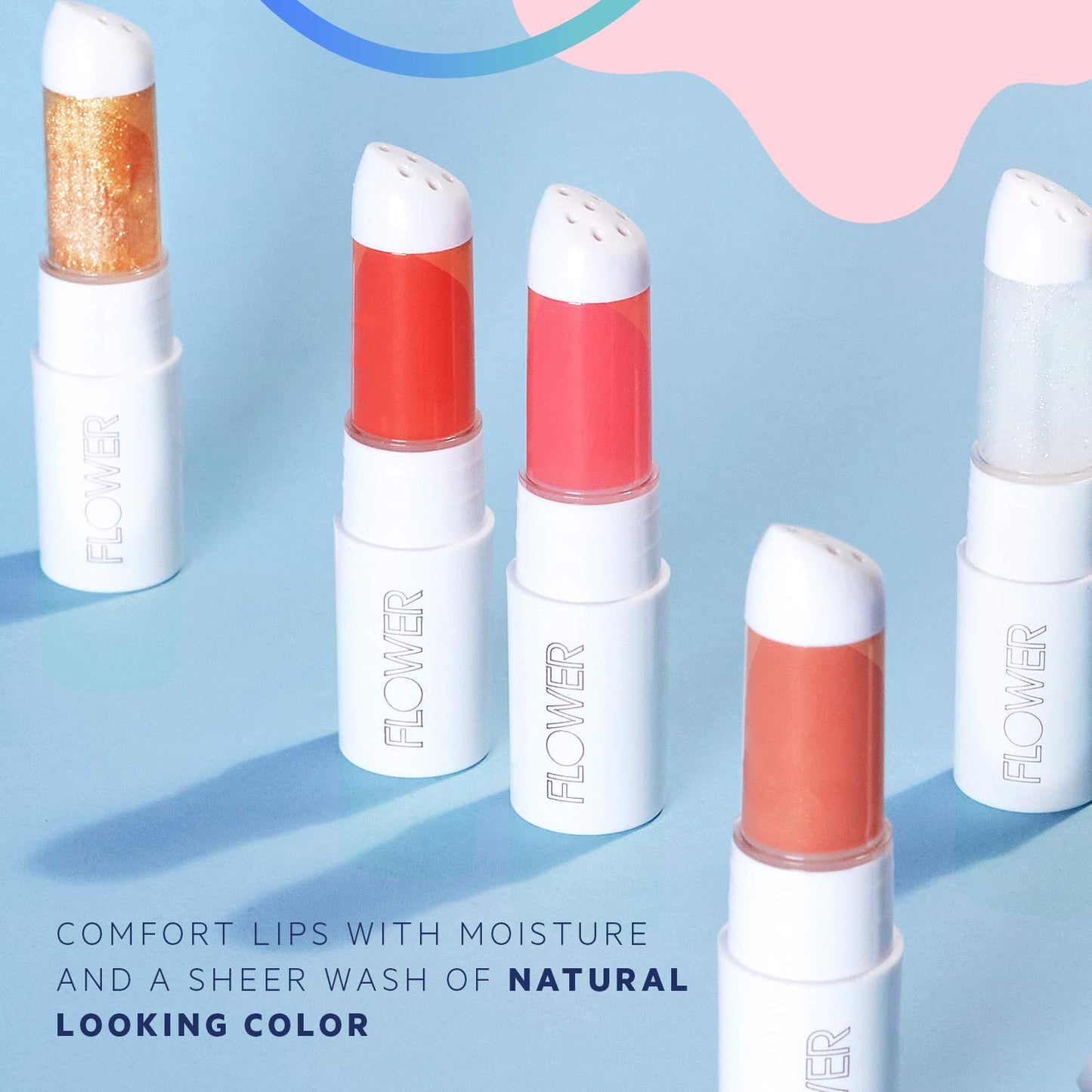 FLOWER BEAUTY By Drew Barrymore Petal Pout Lip Mask - Hydrating + Moisturizes Lips - Mango + Cocoa Butter - Lip Tint - Natural Color + Semi-Glossy