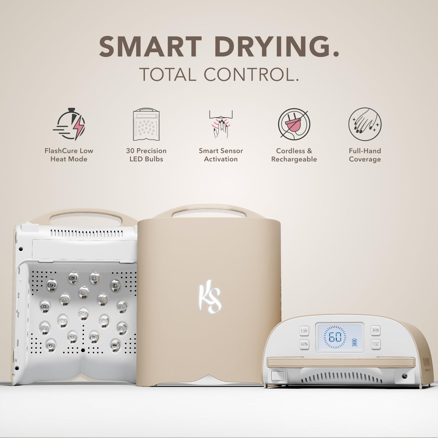 KIARA SKY Beyond Pro V3 UV LED Nail Lamp - Cordless Rechargeable Gel Lamp w/Smart Sensor, Flashcure Low Heat Mode, Full-Hand Coverage & Timer for Gel Beauty & Personal Care KIARA SKY