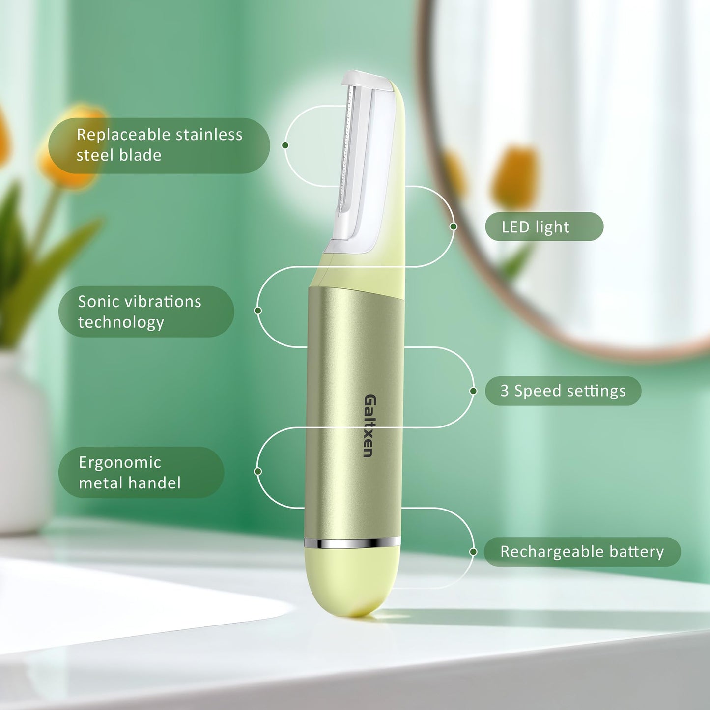 Galtxen Dermaplane Razor for Women Face Facial Hair Removal for Women,Green Beauty and Personal Care Galtxen