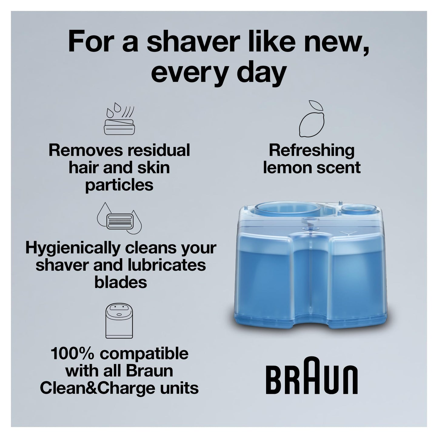 Braun Clean & Renew Refill Cartridges CCR, Replacement Shaver Cleaner Solution for Clean&Charge Cleaning System, Pack of 6 Beauty and Personal Care Braun