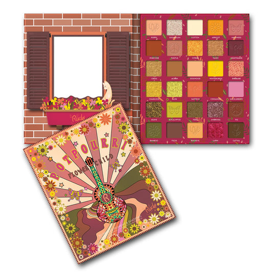 Rude Cosmetics Flower Child 30 Pressed Pigment and Shadows - Potpourri for Women - 1 oz Eye Shadow