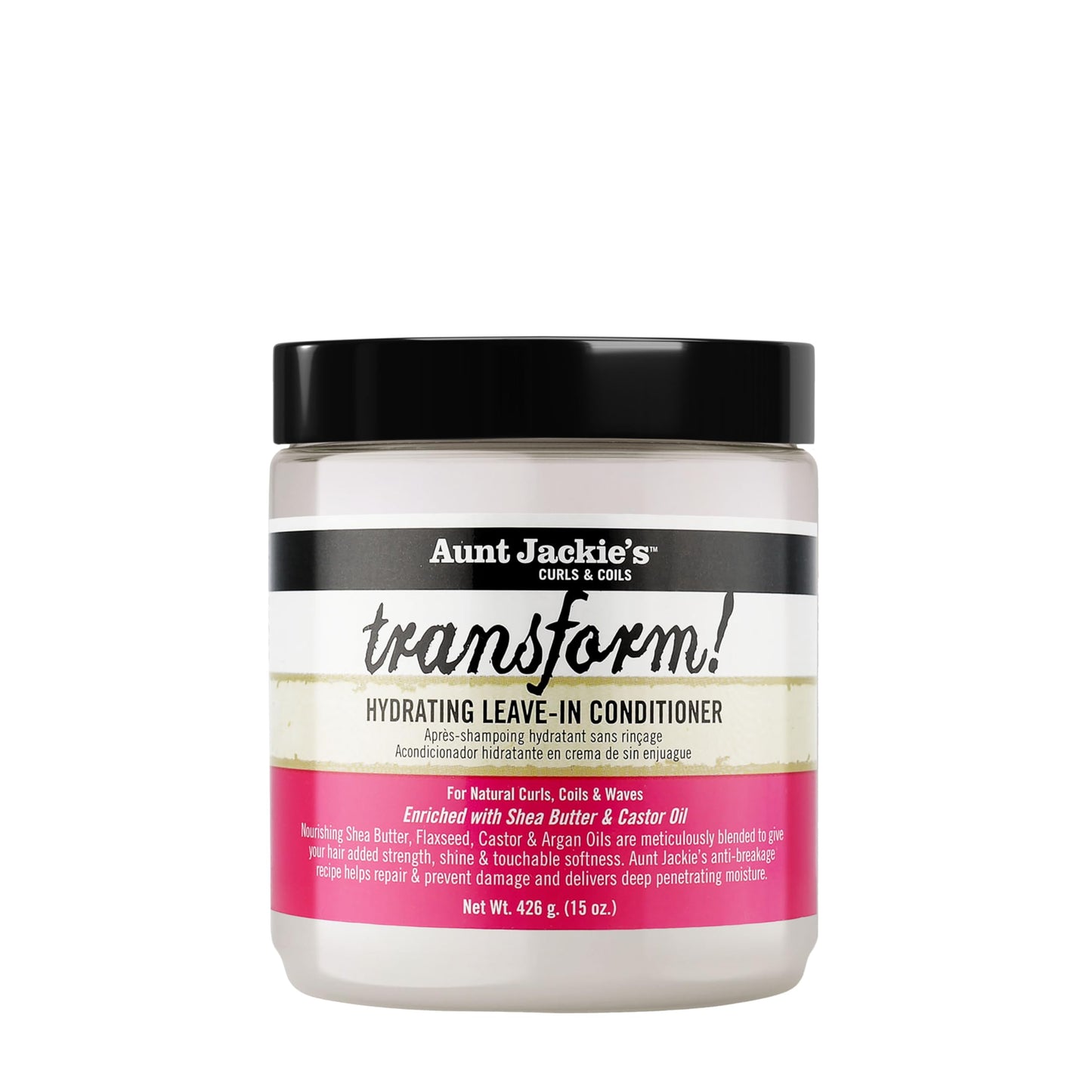 Aunt Jackie's Curls and Coils Transform Hydrating Leave-In Creme Conditioner for All Hair Types and Textures, 15 oz Beauty and Personal Care Aunt Jackie's