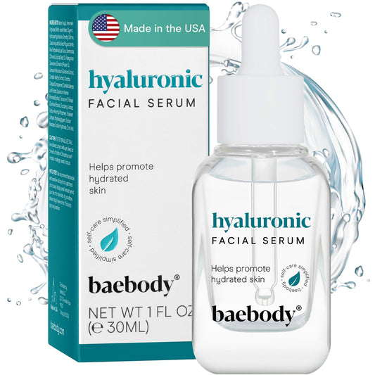 Baebody Critically Acclaimed Hyaluronic Acid Serum for Face - Anti Aging Hyaluronic Acid Face Serum with Vit E and Jojoba Oil - Plumping and Hydrating