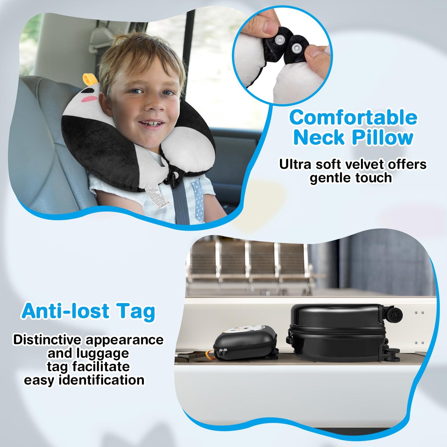HONEY JOY Kids Luggage Set, 14 Inch Toddler Luggage & Backpack Set, Neck Pillow, Luggage Tag, Airplane Approved, 4 Piece Spinner Travel Luggage…