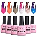 AIMEILI Temperature Color Mood Changing Gel Nail Polish, Hema Free, Cruelty Free, Vegan, Chameleon Gel Set Of 6pcs X 10ml- Kit Set 13
