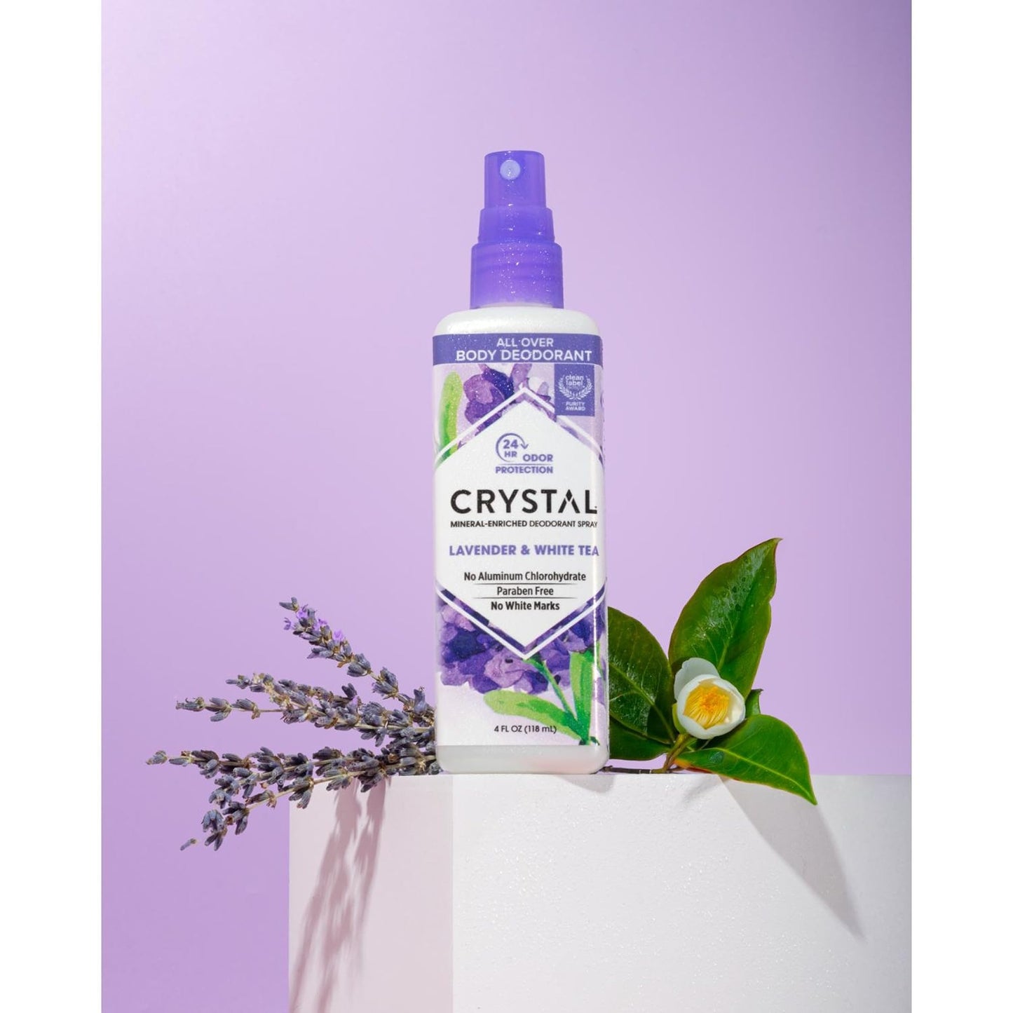 Crystal Essence Mineral Deodorant Body Spray Lavendar & White Tea, All Over Body Deodorant, 4 oz Beauty and Personal Care Crystal Essence