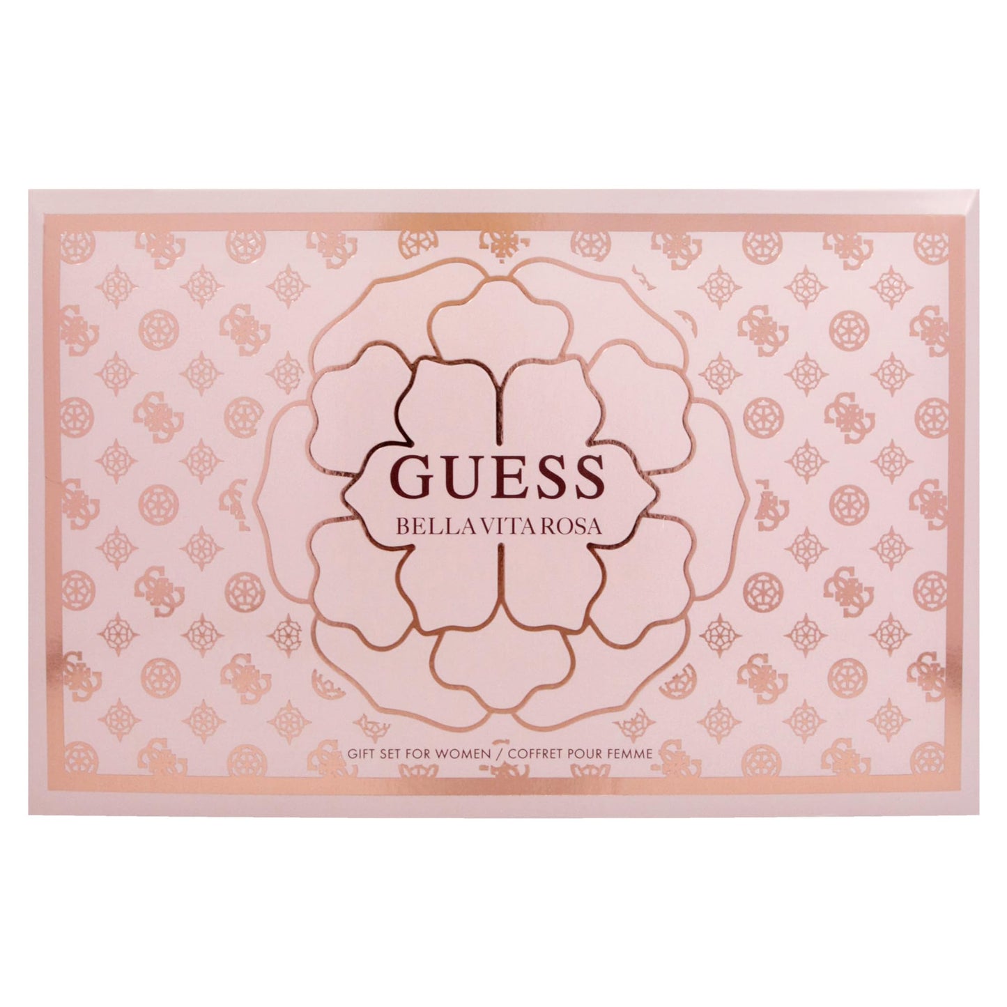 Guess Bella Vita Rosa by Guess for Women - 4 Pc Gift Set 3.4oz EDT Spray, 0.5oz EDT Travel spray, 3.4oz Body Lotion, Pouch