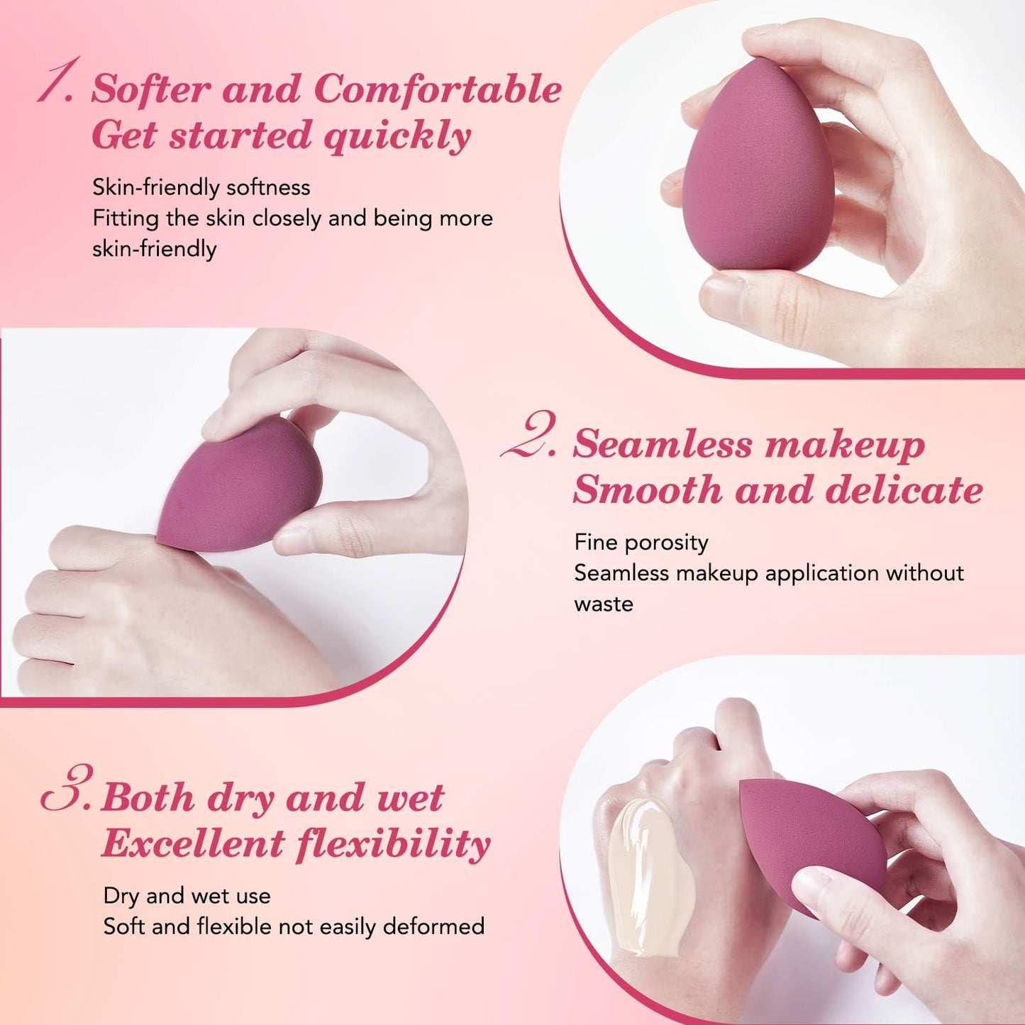 14PCS Makeup Sponge Set, Beauty Blender Sponge for Foundation Blending with 3PCS Mini Makeup Sponges & 4PCS Triangle Powder Puff, Soft Make Up Sponges Beauty and Personal Care Kolavia