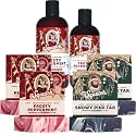 Dr. Squatch Men's Natural Soap and Hair Care - Snowy Pine Tar and Frosty Peppermint Shampoo and Conditioner - Blizzard Expanded Pack - Limited Edition
