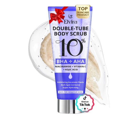 Elvira KP Bump Eraser Foot & Body Scrub, Exfoliating Scrub for Keratosis Pilaris, Smooth Skin with 10% AHA BHA & Niacinamide, Deep Moisturizing