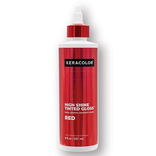 Keracolor High Shine Tinted Hair Gloss, In-Shower Hair Glaze, Sheer Color-Enhancing Glossing Treatment, Red, 8 Fl Oz