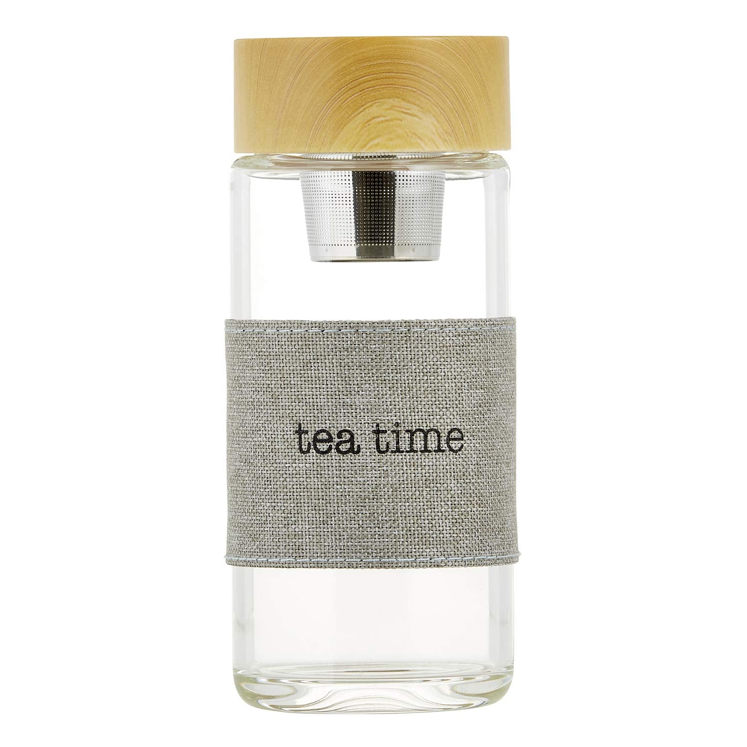SB Design Studio SIPS F1404 Glass Water Bottle with Built-In Tea ...