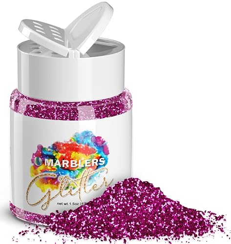 MARBLERS Twinkle Glitter [Hot Plum] 1.5oz (42g) | Fine | Non-Toxic, Vegan, Cruelty-Free | Face, Body, Eyeshadow, Hair, Festival, Party Makeup | Nail