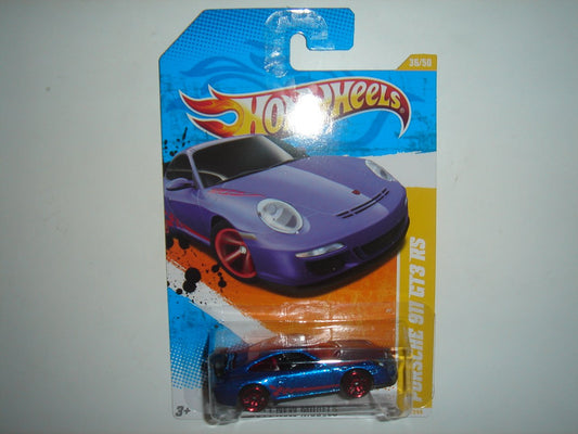 Hot Wheels Blue Porsche 911 GT3 2011 New Models 1:64 Scale Collectible Die Cast Car #36
