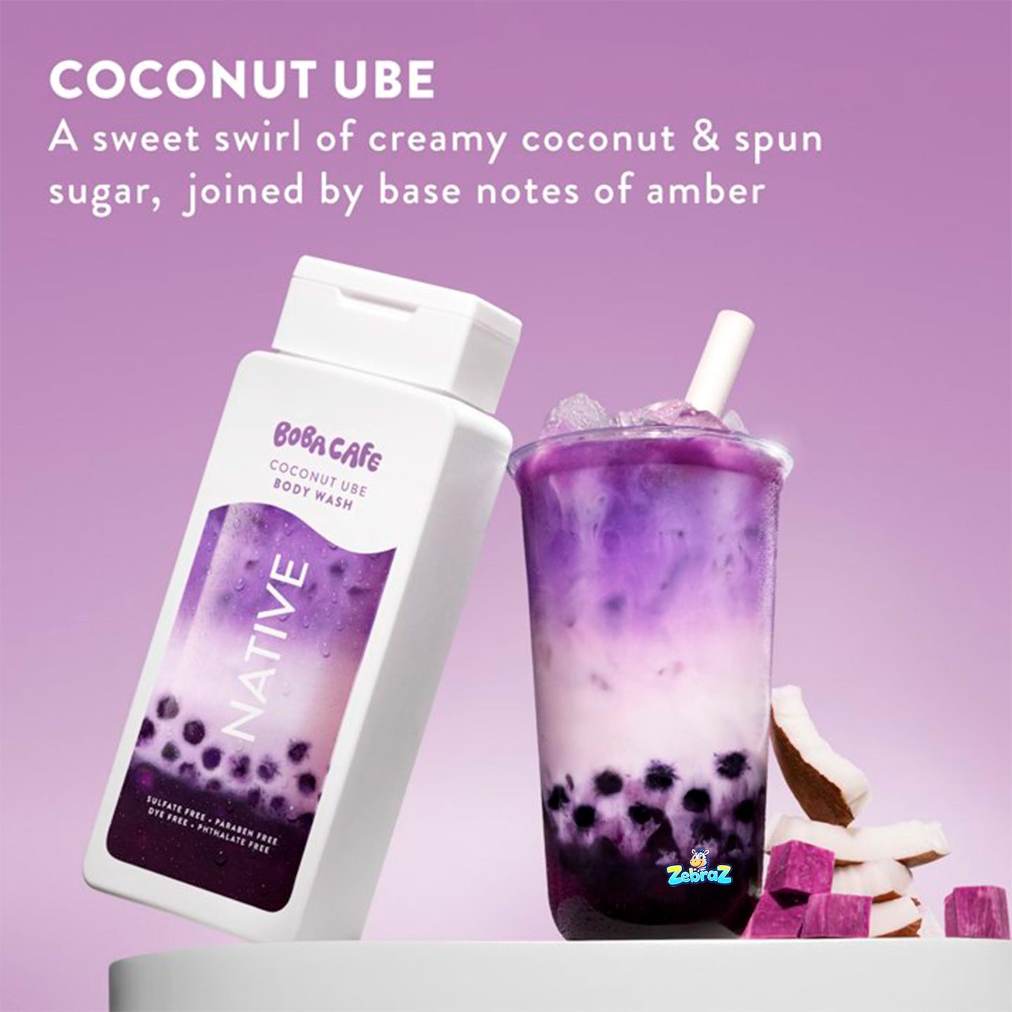 Native Body Wash, Limited Edition Coconut Ube, Sulfate Free Body Wash for Women & Men, Boba Café, 18 fl ozPack Of 02 Beauty & Personal Care Native