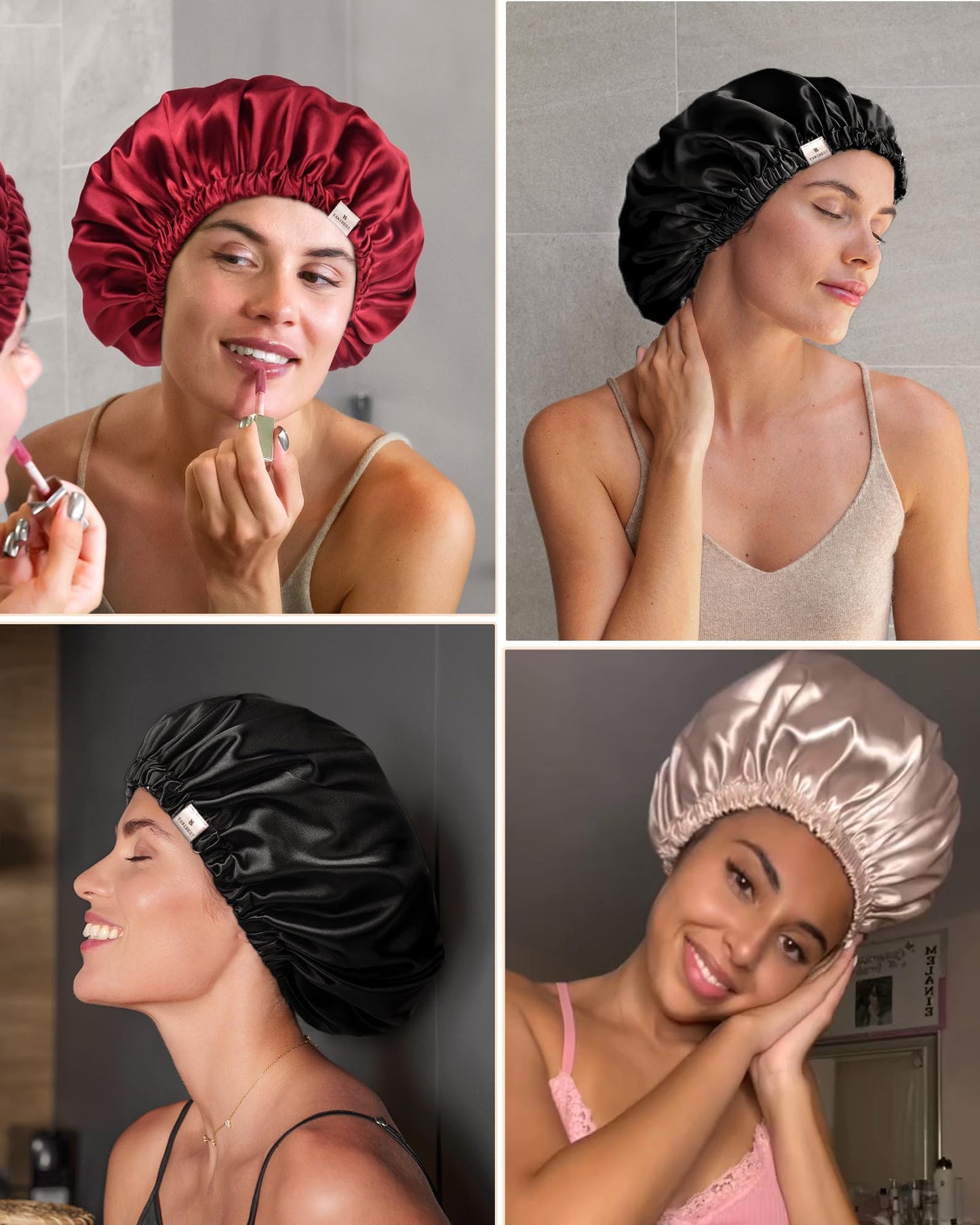 YANIBEST Satin Bonnet for Sleeping, Hair Bonnets for Women and Men, Double Layer Ajustable Silky Bonnet for Curly Braids Hair Beauty and Personal Care YANIBEST