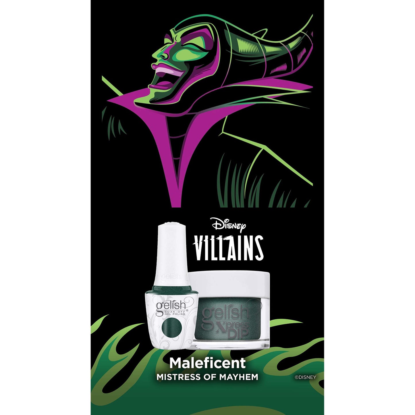 Gelish Xpress Dip "Mistress of Mayhem" Disney Villains Collection, 1.5 oz. - Emerald Glitter Beauty & Personal Care Gelish