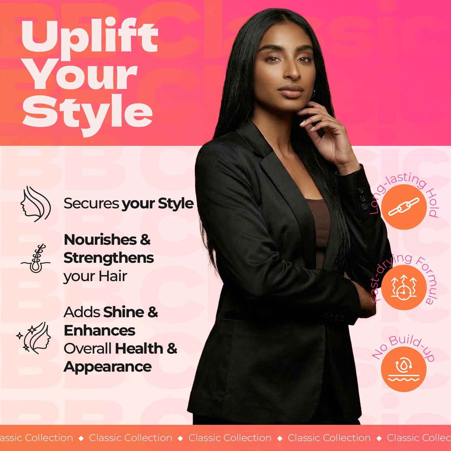 Bronner Bros Pump It Up Styling Spritz Gold 80% - Fast-Dry Hair Spray Extra Hold with Vitamin B5 & Silk Protein - Maximum Hold Finishing Spritz