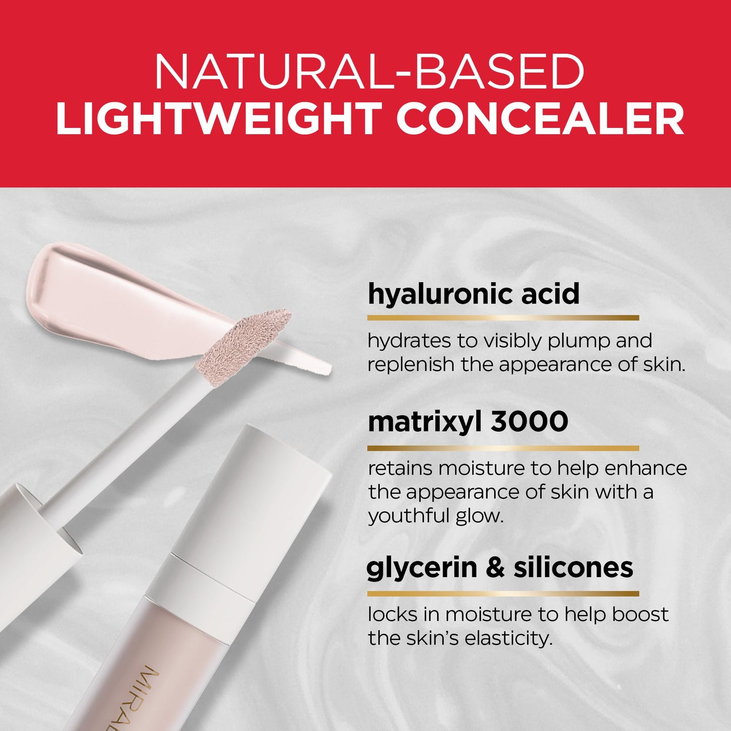 Mirabella Invincible For All Perfecting Under Eye Concealer Full Coverage - Hydrating Makeup Concealer for Dark Circles, Fine Lines & Wrinkles