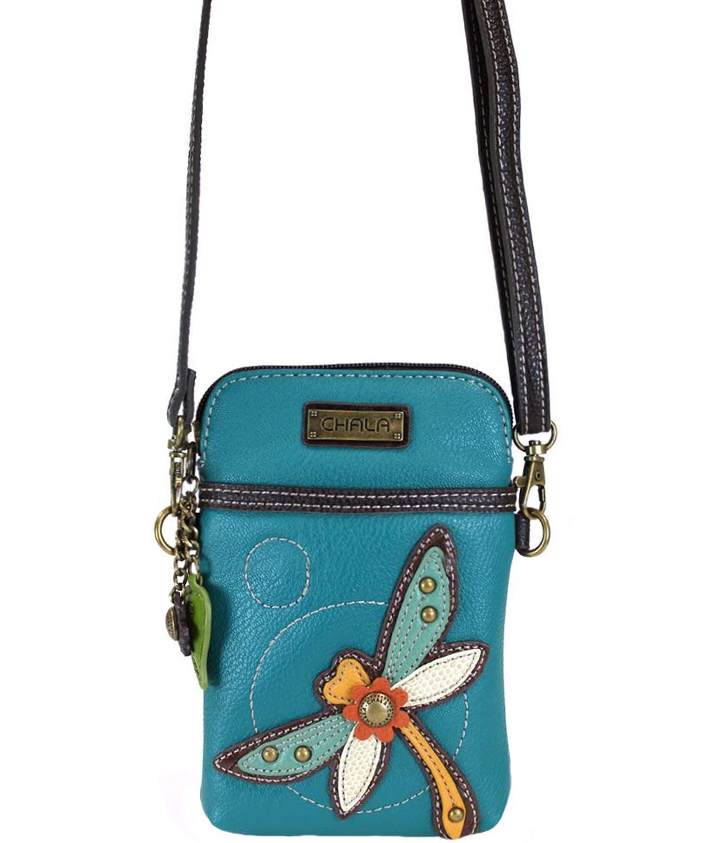 Chala Dragonfly Turquoise Cellphone Crossbody Handbag - Convertable Strap