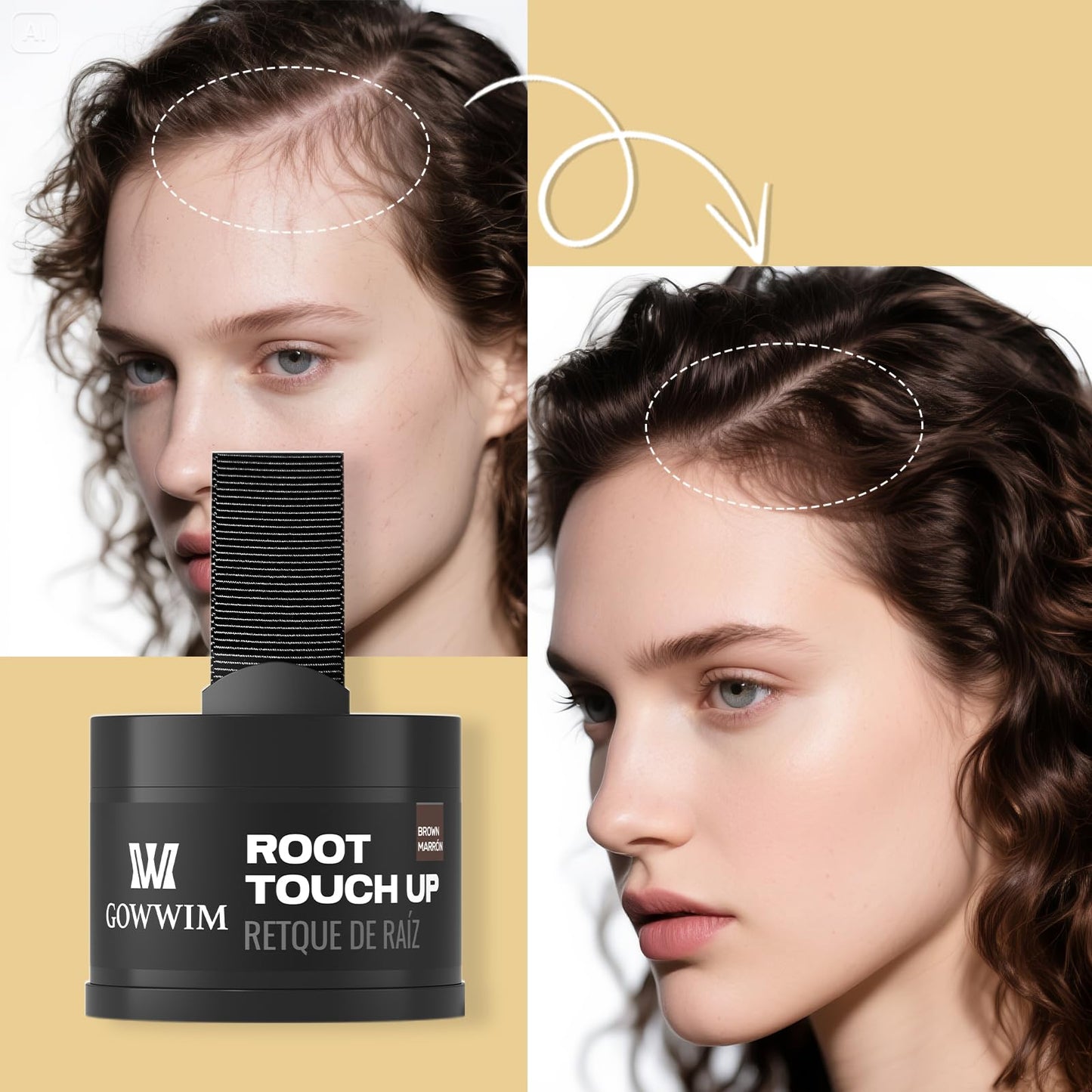 Hairline Powder (Medium Brown) - Instantly Cover Gray Roots, Hair Touch-Up, Hair Color Shadow for Thin Hair